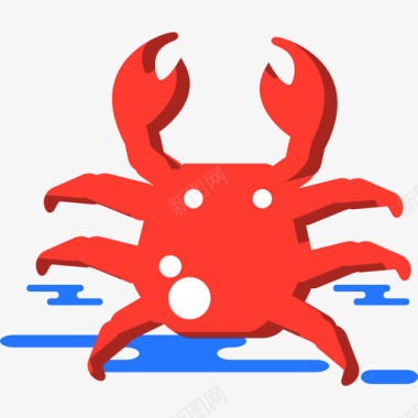 螃蟹彩色杂色图标扁平图标