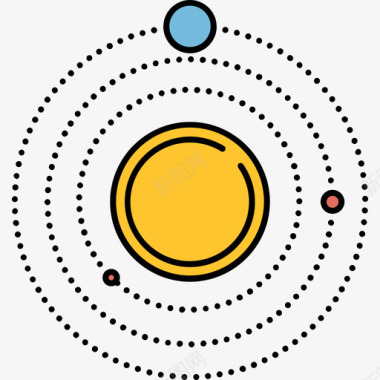 太阳系科学与设备6彩色128px图标图标
