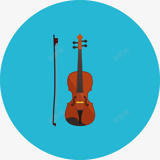 小提琴音乐娱乐圆形平面图标svg_新图网 https://ixintu.com 圆形平面 小提琴 音乐娱乐