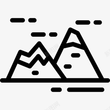 山风景轮廓线性图标图标