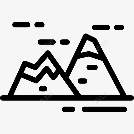 山风景轮廓线性图标svg_新图网 https://ixintu.com 山 线性 风景轮廓