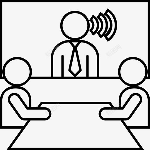 视频会议商务通信图标svg_新图网 https://ixintu.com 会议 商务 商务专线 视频会议 通信