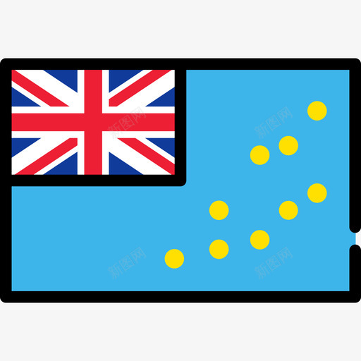 图瓦卢旗帜系列矩形图标svg_新图网 https://ixintu.com 图瓦卢 旗帜系列 矩形