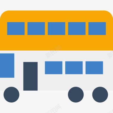 公交交通暑假色彩图标图标