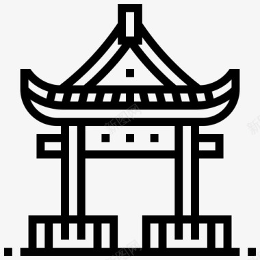 神社建筑中国图标图标