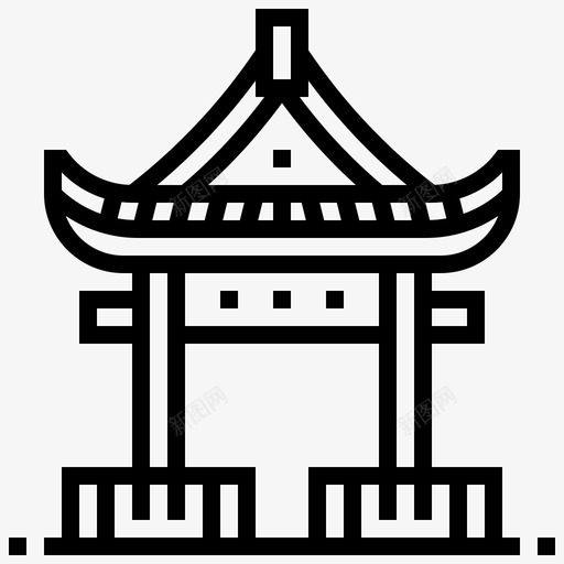 神社建筑中国图标svg_新图网 https://ixintu.com 中国 展馆 建筑 忍者元素线 神社