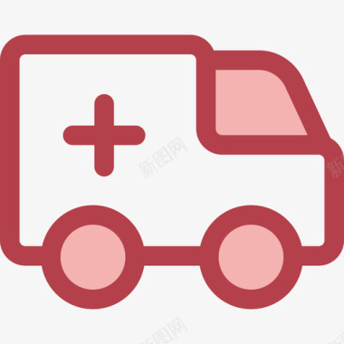 救护车4号医院红色图标图标
