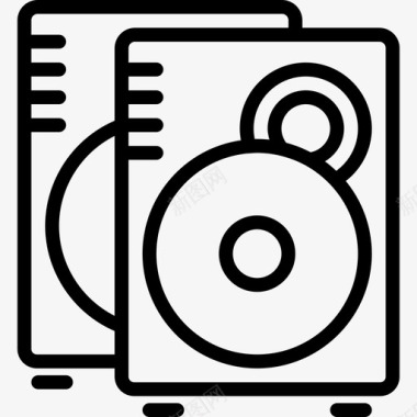 扬声器技术收集线性图标图标