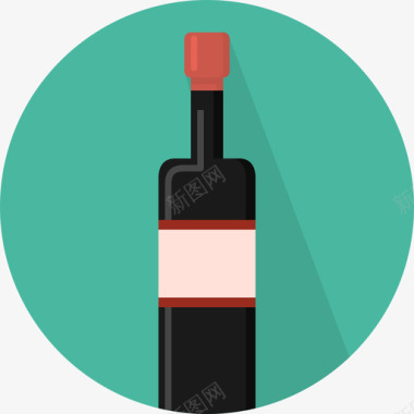 酒瓶食品和饮料4平的图标图标