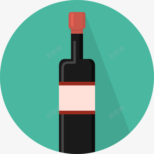 酒瓶食品和饮料4平的图标svg_新图网 https://ixintu.com 平的 酒瓶 食品和饮料4