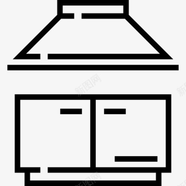 排风罩厨房7线性图标图标