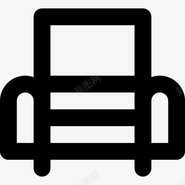 扶手椅休息元件3线性图标图标