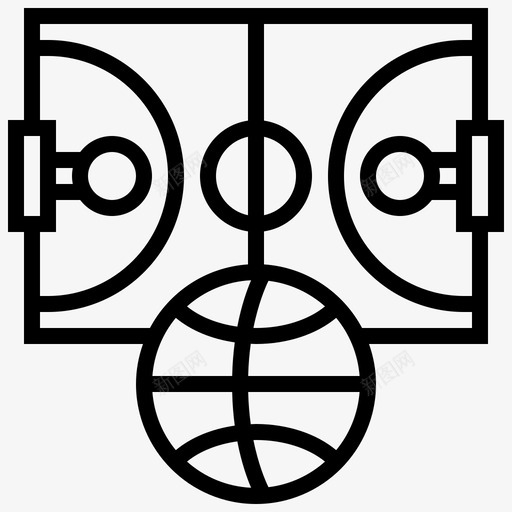 体育场球篮球图标svg_新图网 https://ixintu.com 体育场 场地 球 篮球 篮球线 运动