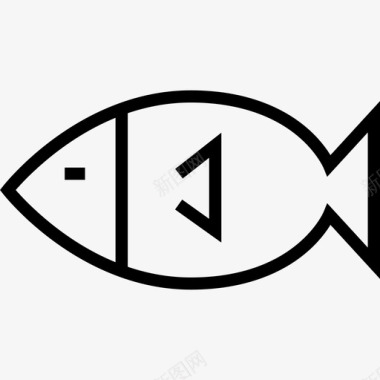 鱼过敏性食物3线性图标图标