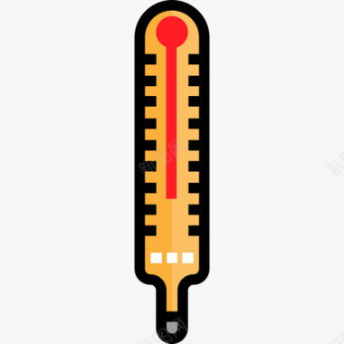 温度计健康和医疗9线性颜色图标图标