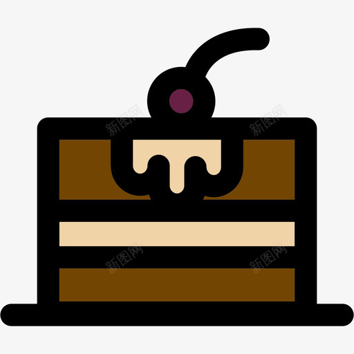 蛋糕片彩色厨房用品线性颜色图标svg_新图网 https://ixintu.com 彩色厨房用品 线性颜色 蛋糕片