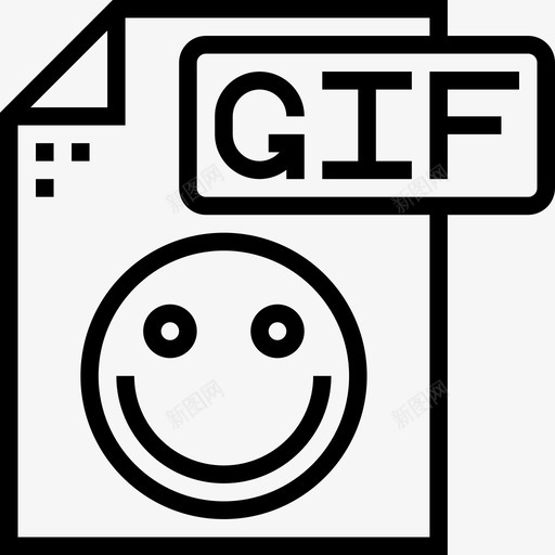 Gif文件类型3线性图标svg_新图网 https://ixintu.com Gif 文件类型3 线性
