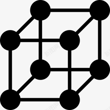 立方体科学与设备固体图标图标