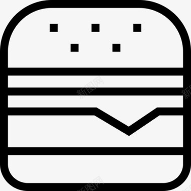汉堡烧烤系列直系图标图标