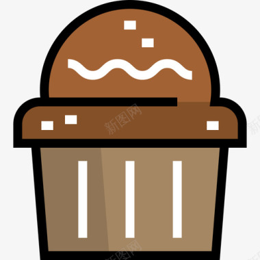 松饼咖啡店11线性颜色图标图标