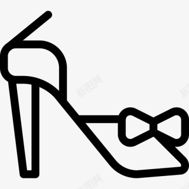 高跟鞋婚礼2直线型图标图标