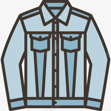 牛仔夹克线性颜色时装套装其他图标图标