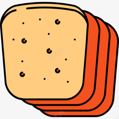 面包食物和饮料12颜色128px图标图标