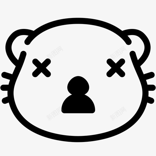 死亡表情情绪图标svg_新图网 https://ixintu.com 情绪 感觉 死亡 水獭 水獭表情线 表情