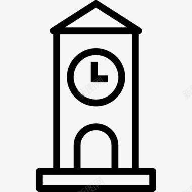 时钟建筑汇编线性图标图标