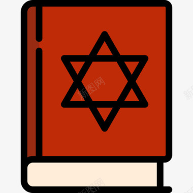 希伯来语犹太教3线性颜色图标图标
