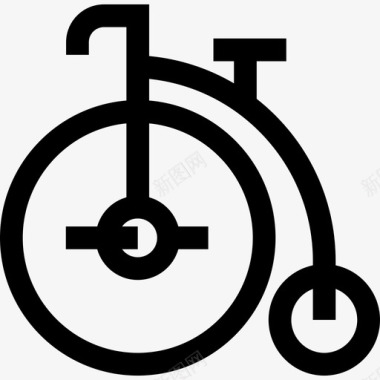 自行车时髦风格6直线型图标图标