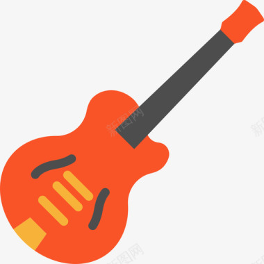 电吉他乐器2扁平图标图标