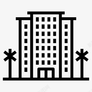 酒店建筑度假图标图标