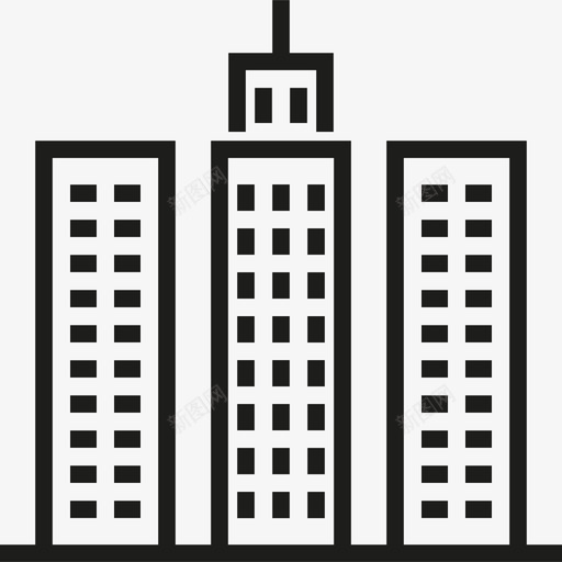 Skyscrapler城市3直线型图标svg_新图网 https://ixintu.com Skyscrapler 城市3 直线型