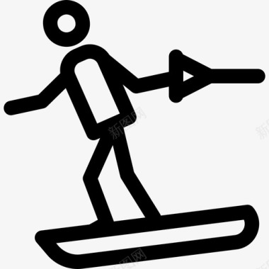 滑水板娱乐设施直线型图标图标