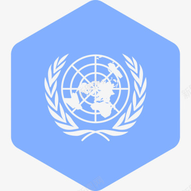 联合国国际旗帜2六边形图标图标