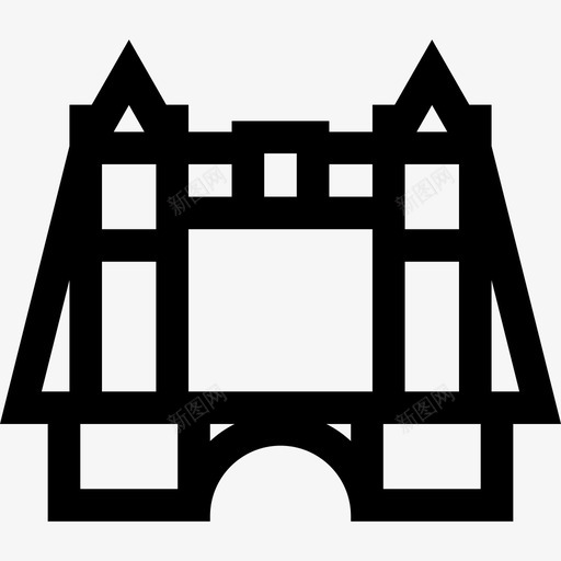 伦敦桥地标7直线图标svg_新图网 https://ixintu.com 伦敦桥 地标7 直线