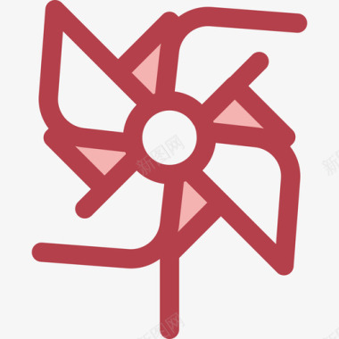 风车生态与自然7红色图标图标