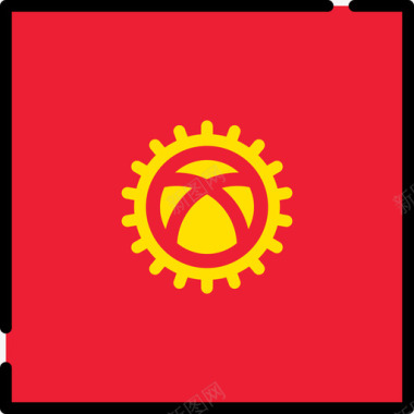 吉尔吉斯斯坦国旗收藏3方形图标图标