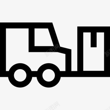 运输卡车运输和交付直线图标图标
