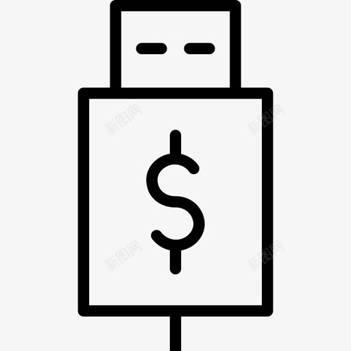 Pendrive金融和商业集合线性图标svg_新图网 https://ixintu.com Pendrive 线性 金融和商业集合