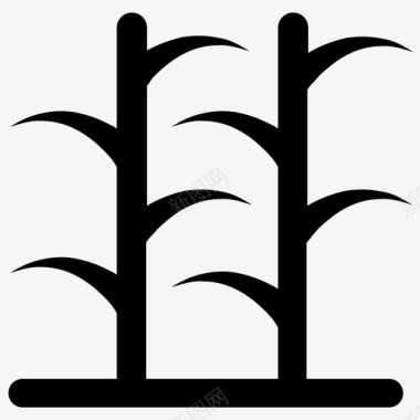甘蔗竹子自然和生命雕文图标图标
