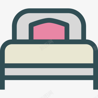 床户型2线性颜色图标图标