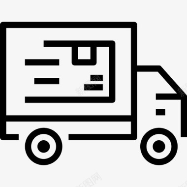 卡车运输和物流直线运输图标图标