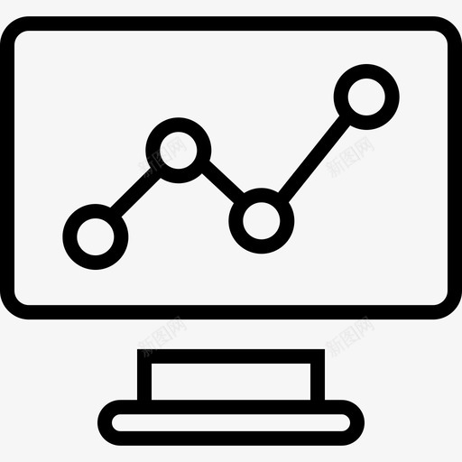 监视器商业和金融图标集合细线svg_新图网 https://ixintu.com 商业和金融图标集合 监视器 细线