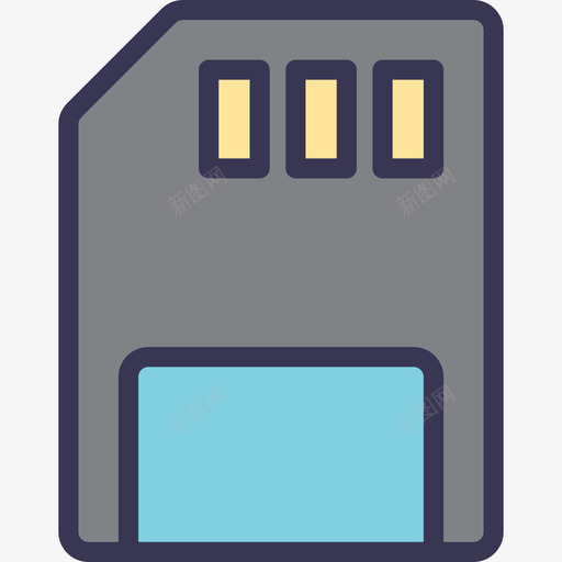 Sd卡技术元件组轻型平边框图标svg_新图网 https://ixintu.com Sd卡 技术元件组 轻型平边框
