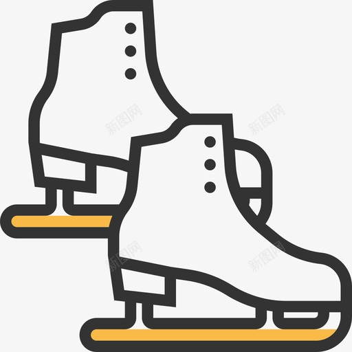 溜冰鞋运动装备2黄影图标svg_新图网 https://ixintu.com 溜冰鞋 运动装备2 黄影