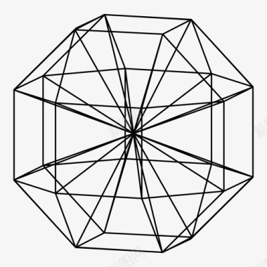 菱形八面体边几何形状图标图标