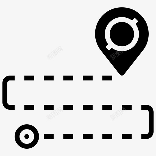 路线目的地位置图标svg_新图网 https://ixintu.com 位置 地图 导航 导航和地图图示符 目的地 路线