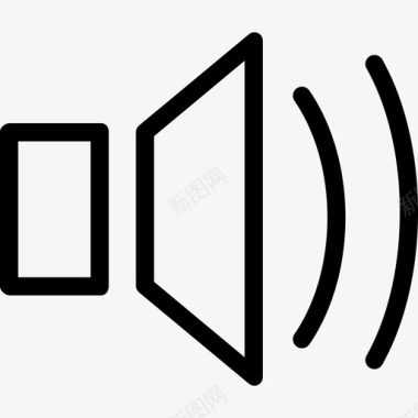 扬声器音乐声音线性图标图标